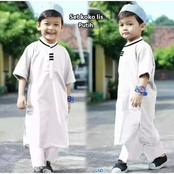 Setelan Baju Koko Pakistan Anak Anak  Stelan Koko Pakistan Anak  Koko Anak Gamis Bonus Peci 1- 10 Tahun