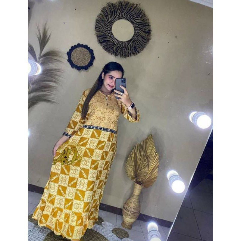 gamis rayon kombinasi brokat