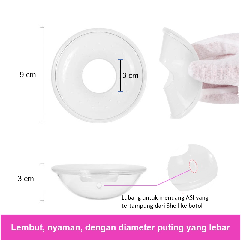 LIGERA Wadah Penampung ASI Silicone Breast Milk Saver Collection Collector Shell Alternatif Breast Pad - 1 Pcs