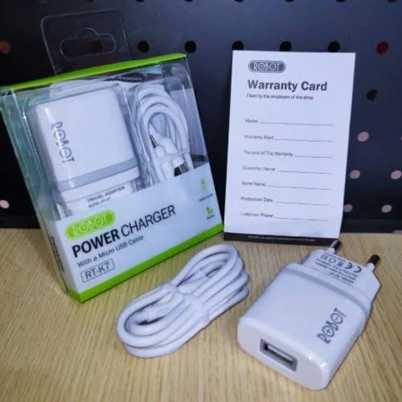 [R-TK07] Power charger android Original Robot include kabel Micro usb