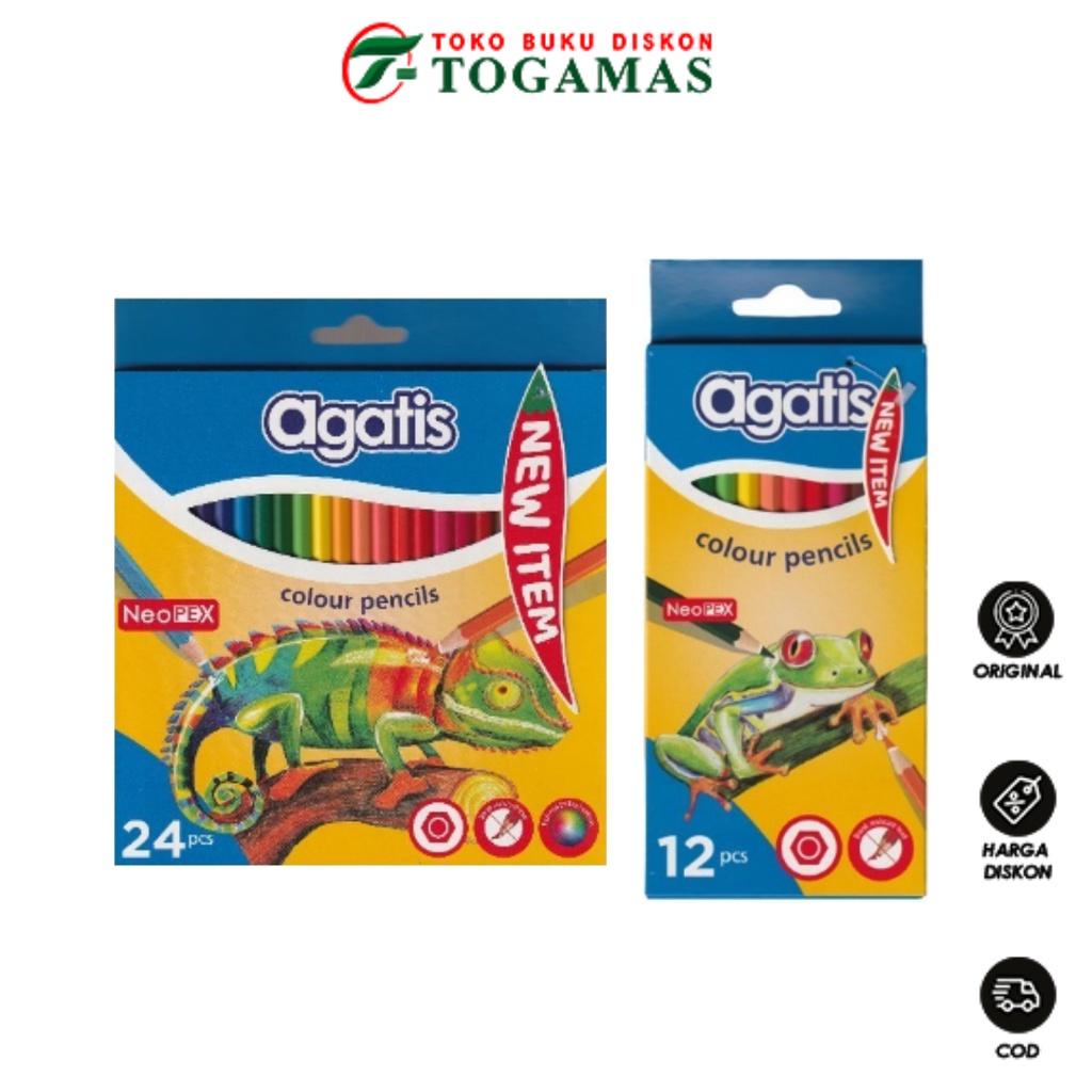 

READY STOCK !! PENSIL WARNA NEOPEX PERMANENT HEXAGONAL NH-C-12//24 FULL LENGTH AGATIS