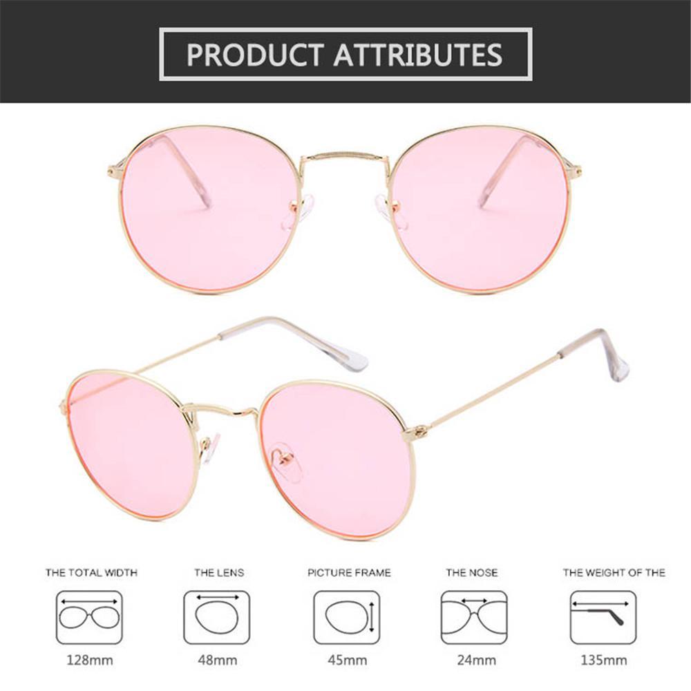 Lily Kacamata Bulat Wanita Pria Hippie Metal Frame Retro Shades