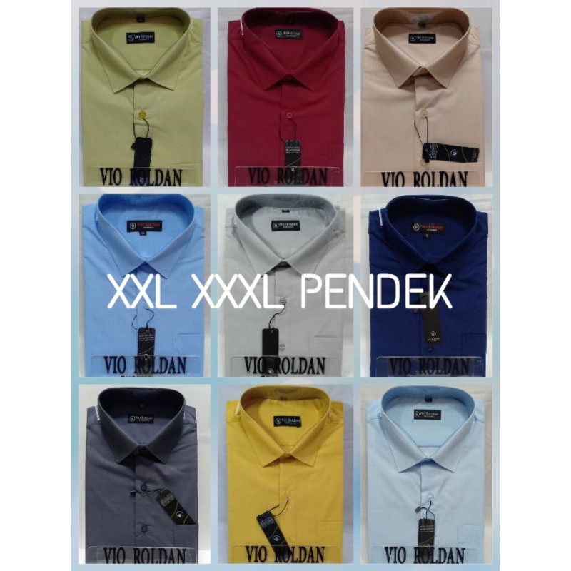 (BISA COD)Kemeja Polos Pendek Big Size XXL XXXL Kemeja Kerja Kemeja Kantor Kemeja Formal Kemeja Pria