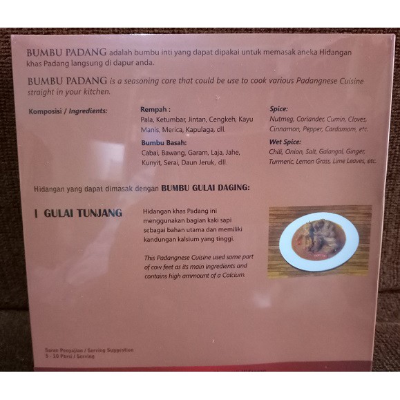 BUMBU GULAI TUNJANG / KIKIL - Bumbu Padang Bahan Alami - Restumande