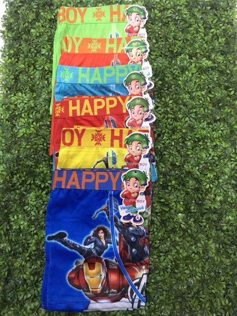 KIANO KIDS Boxer anak laki laki / Celana dalam anak cowok/ Celana dalam anak motif/Art Happy BOY