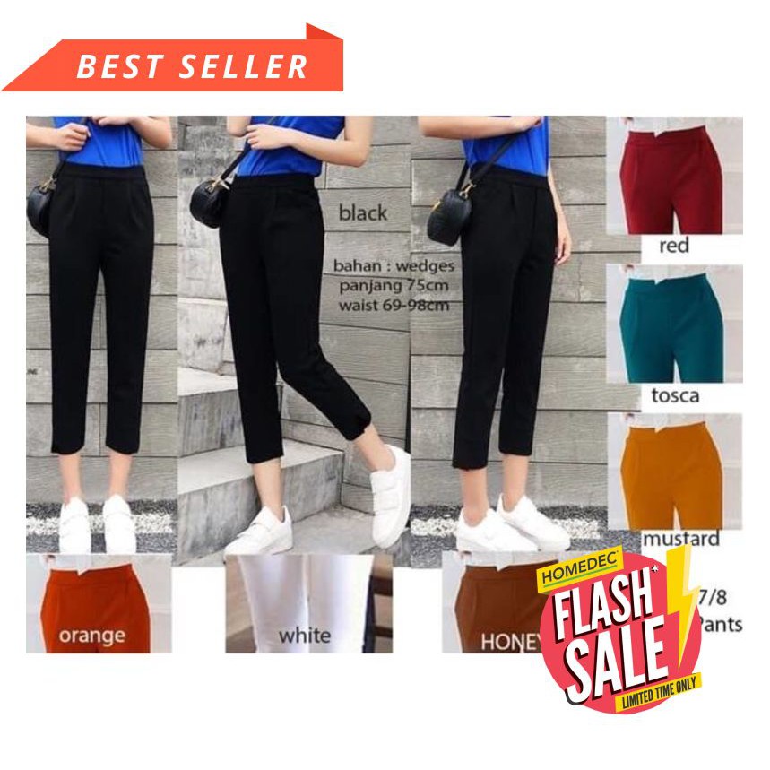 CEWEK KETAT TIDAK PANAS FITNESS ZUMBA// Comfort pants celana basic hitam highwaist hw putih