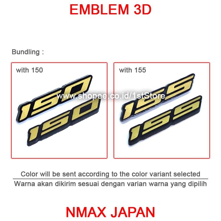 Emblem Nmax Japan 3D Badge Logo Timbul Yamaha N Max 150 155 Japanese Jepang Kanji Katakana Style Sti