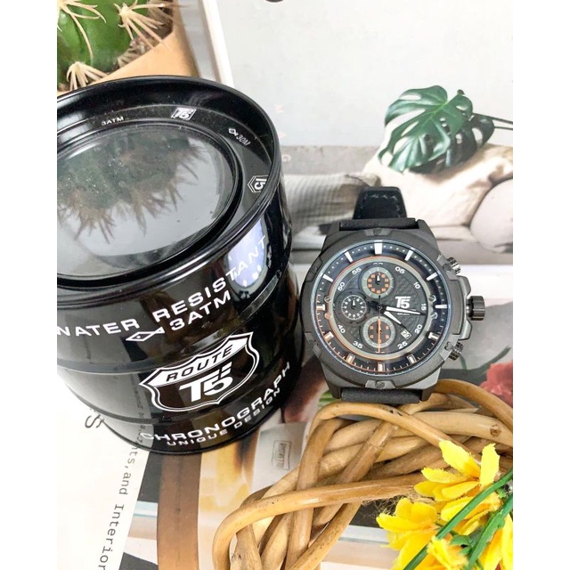 Jam tangan pria ORIGINAL ROUTE  SUPERIOR T5 free box kaleng T5 ( H3478G)