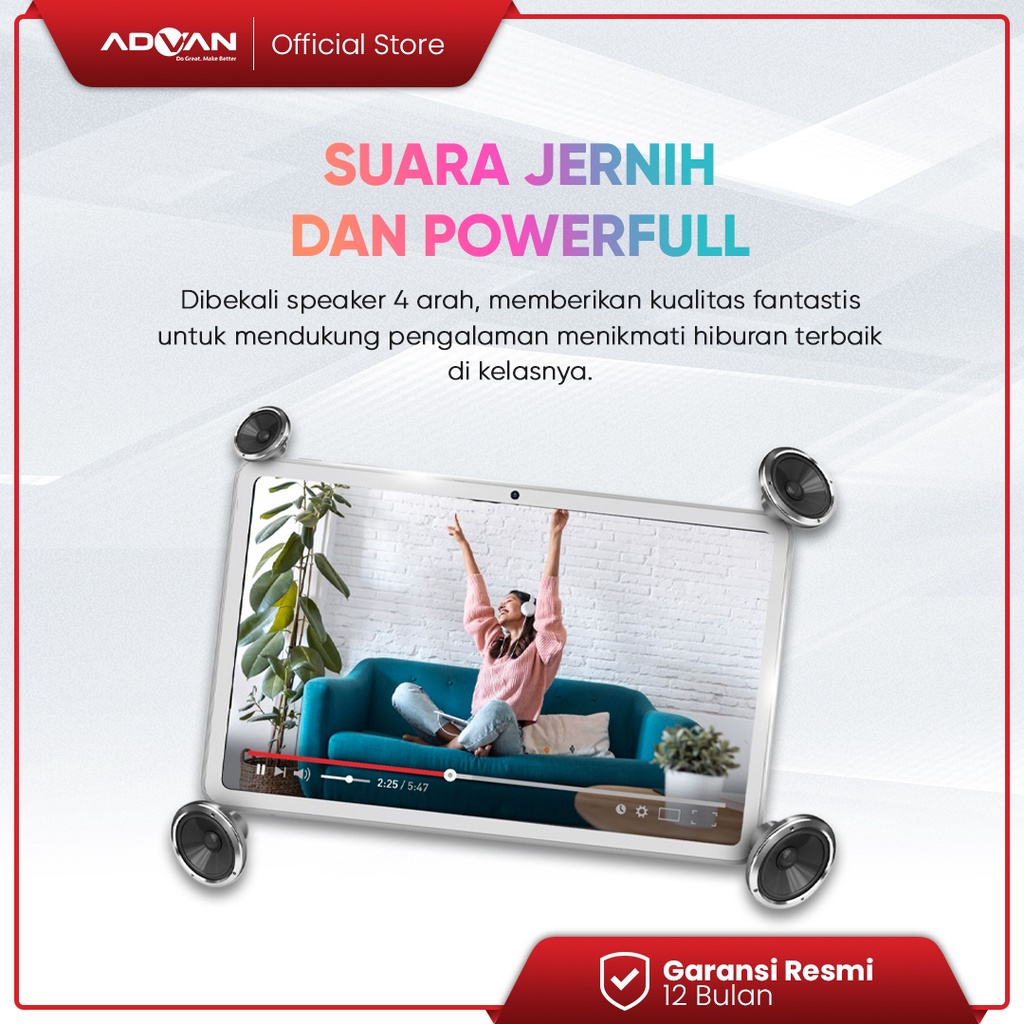 Advan Tab VX 8GB / 128GB 10.4 inch Tiger T618 Android 11 Garansi Resmi - FREE Keyboard dan Flip Case