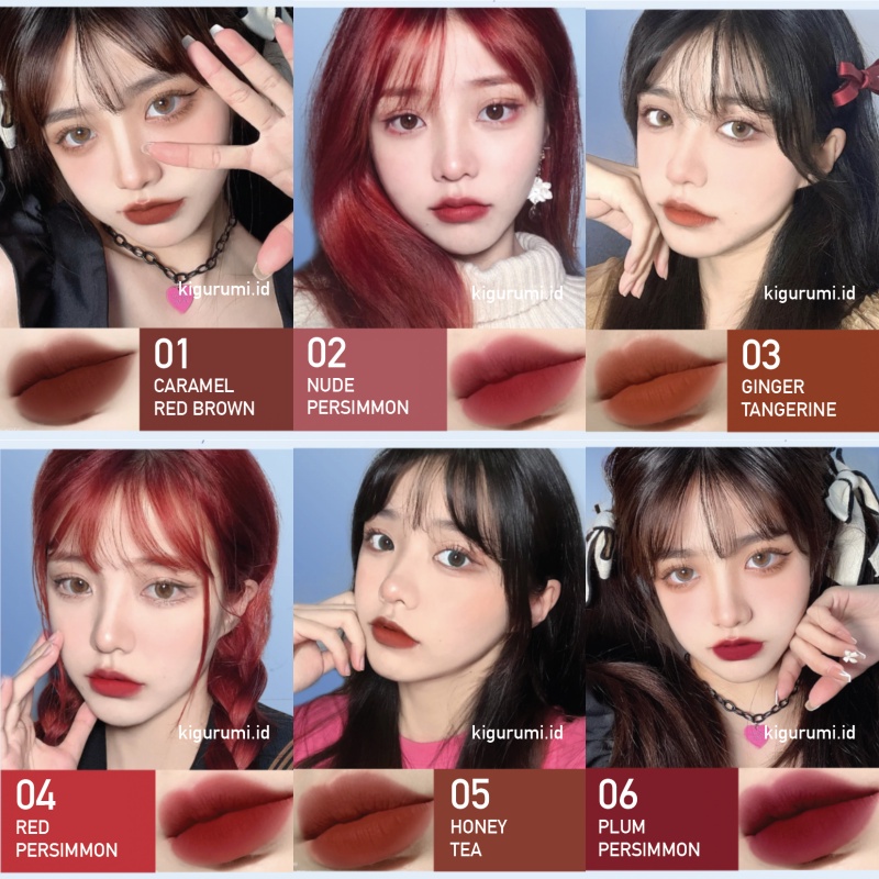 REVERIE DIARY Lip Glaze NATURAL RED AND DURABLE Lipstick 6 Color RV002