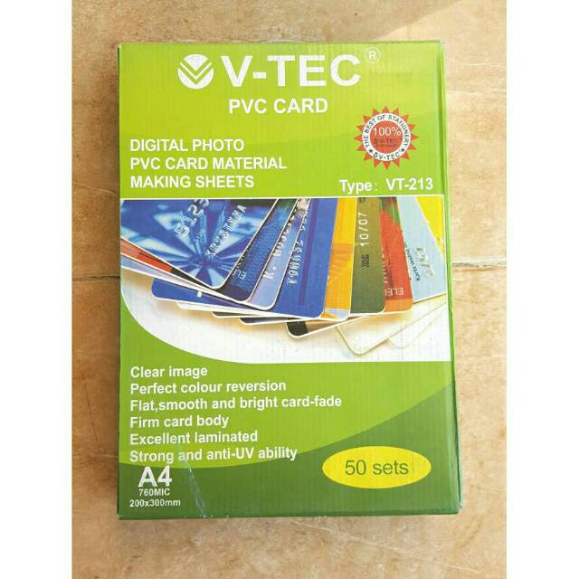 Kertas PVC V'Tec Bahan ID Card 50 set