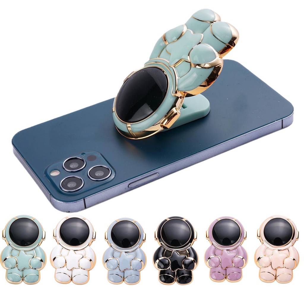 Bracket Dudukan Handphone Universal Model Lipat Bahan Plastik Bentuk Astronot 6D