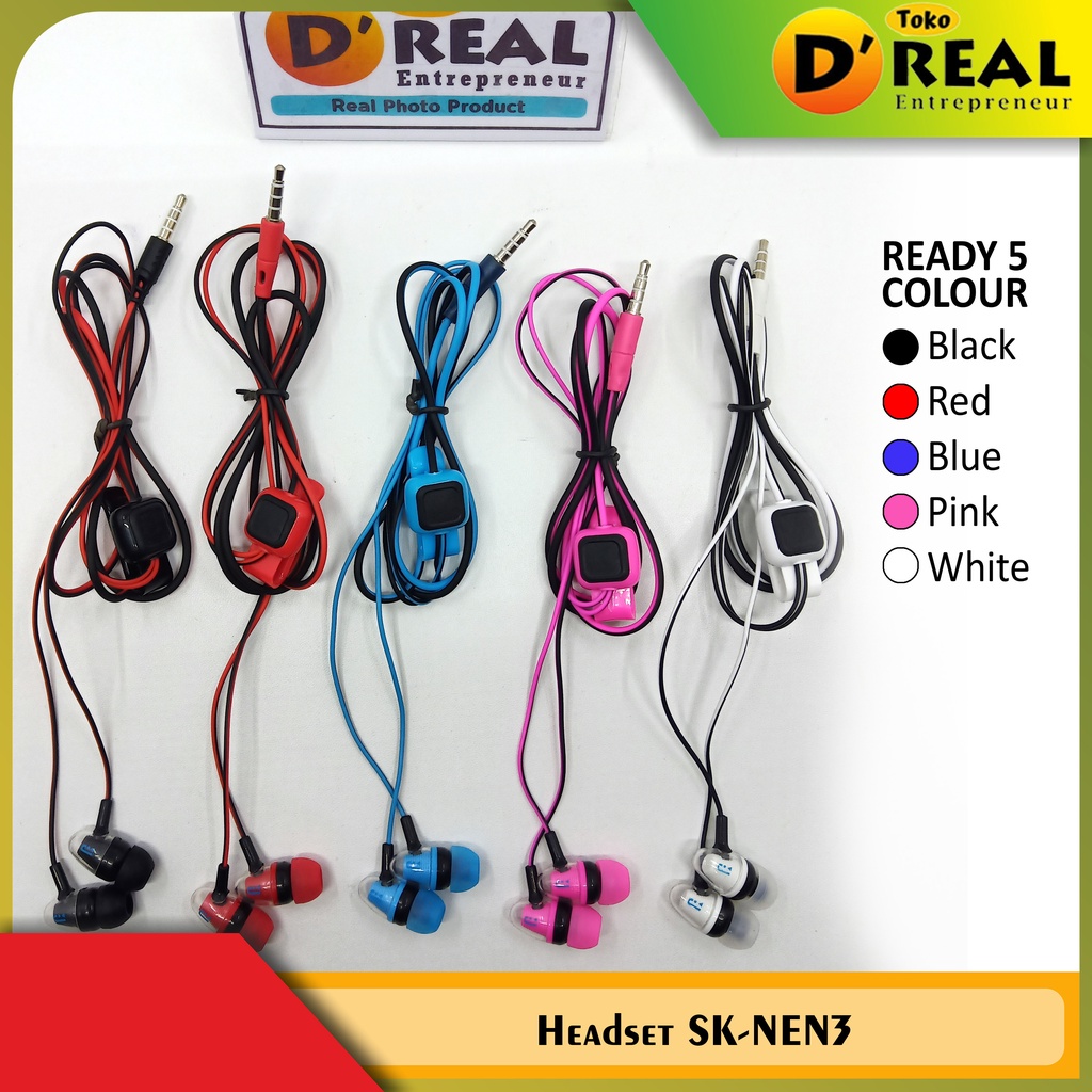 Handsfree Headset Earphone SK-NEN3 / Headset Setereo Extra Bass / Earphone Murah Berkualitas