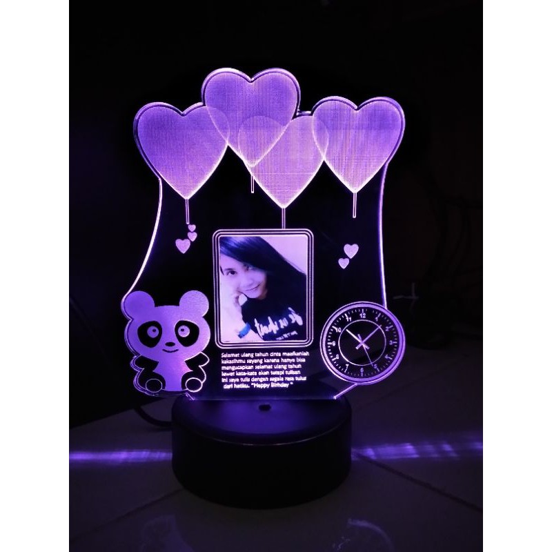 Lampu Hias Akrilik LED 3D - Lampu Tidur Akrilik