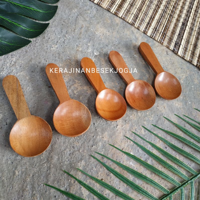 SENDOK SUSU MAHONI sendok kayu sendok pendek sendok bulat sendok kayu mini sendok kecil