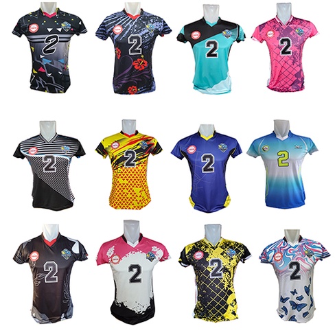 baju kaos atasan jersey team bola voli putri full printing murah
