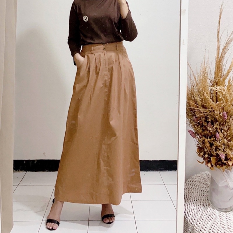 Basic cotton Skirt / rok panjang polos / rok span