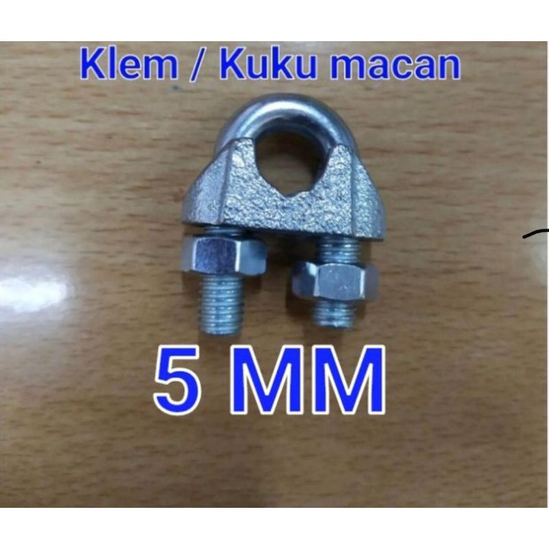 Klem seling M5 klem sling 5mm 3/16 Kuku macan wire rope clip