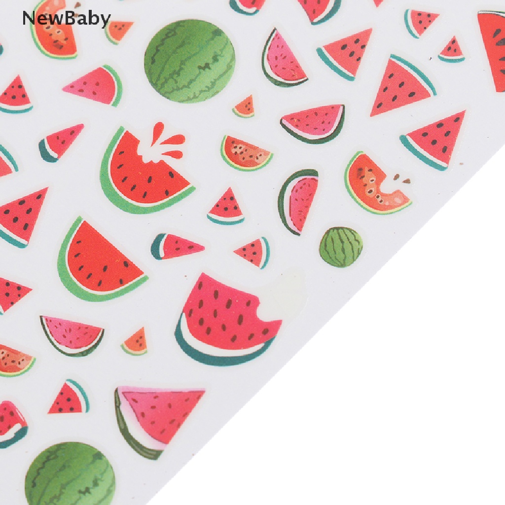 NewBaby 1 Sheet Nail Sticker Avocado Cactus Flower Fruit Paper Applique Manicure Sticker ID