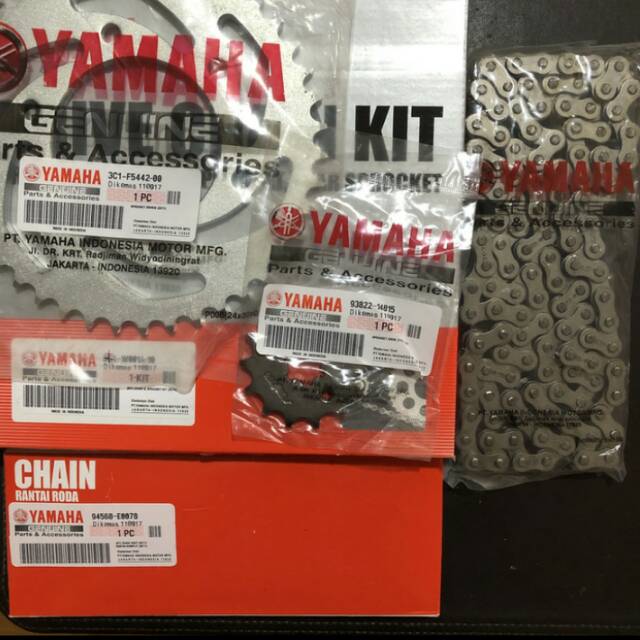 Gear set paket kit gear rantai roda yamaha vixion old lama 3c1