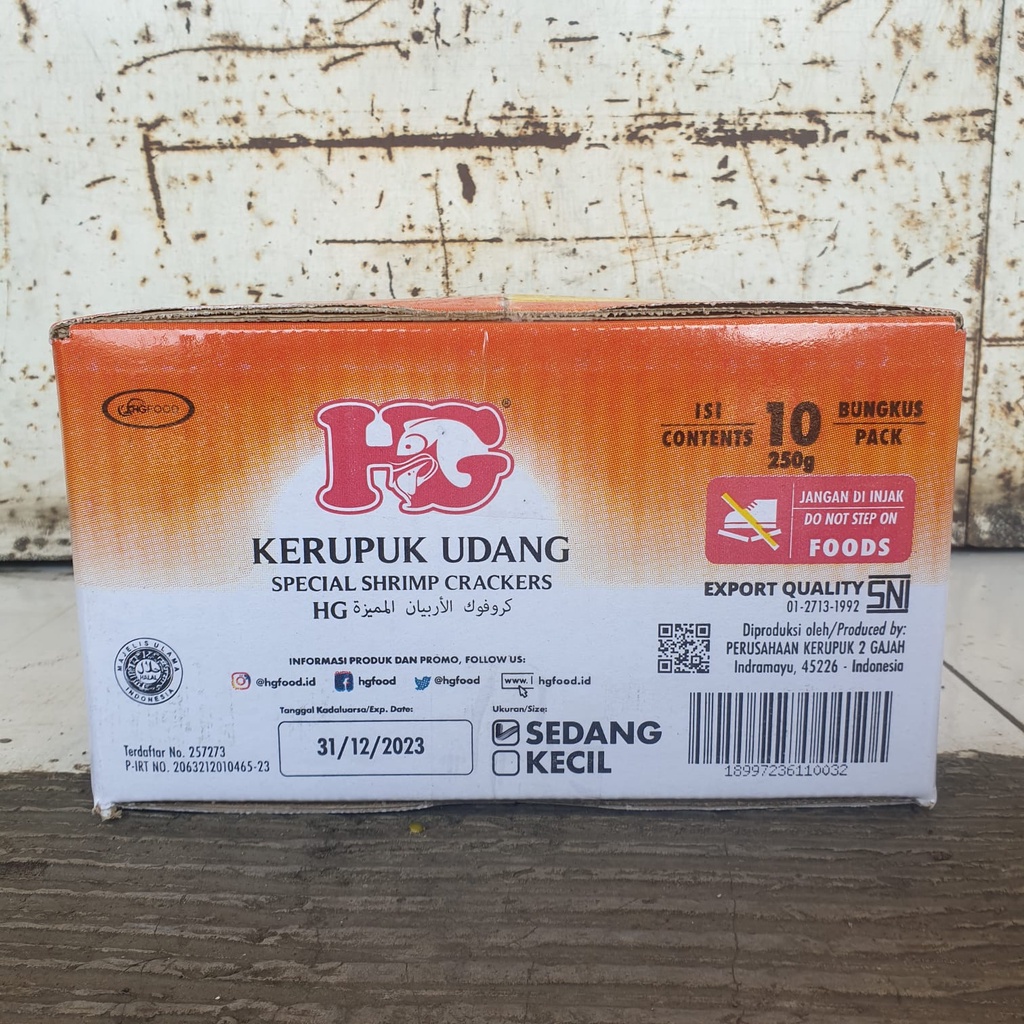 [Dus] Kerupuk Krupuk Udang  merk HG 10 packs x 250 gr - UHGD