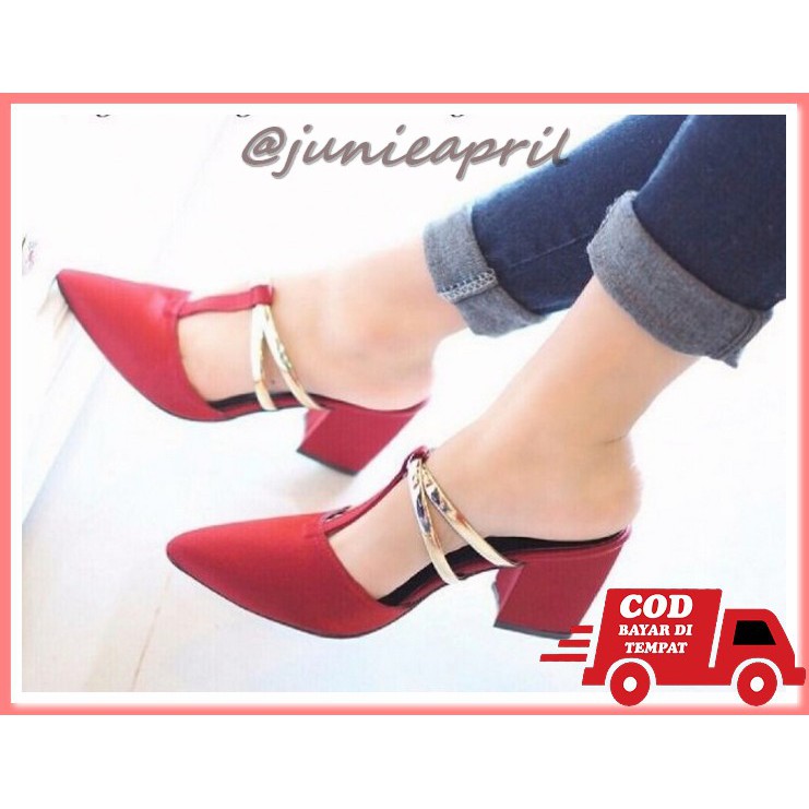 Sendal Ibu2 Remaja Sandal Jinjit Ibu Ibu Kondangan Kekinian Murah XA860 High Heels Wanita Hak