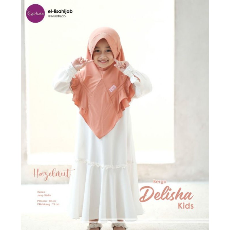 Bergo Delisha Kids Elisa Hijab Ori Tangerang
