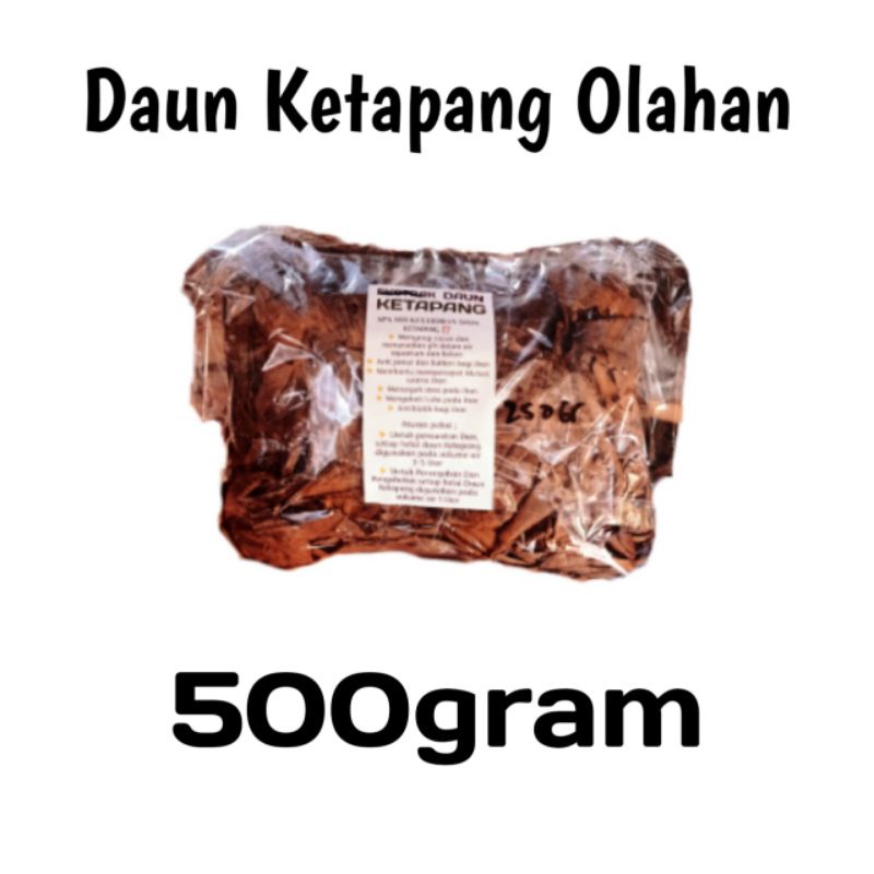 Daun ketapang Olahan Lumer 1 kg Untuk ikan Chana Cupang Dll