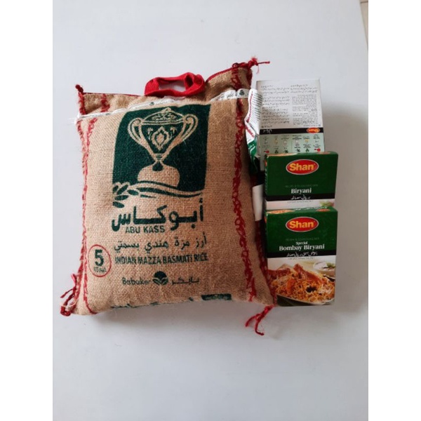 

promo / beras basmati Abukas 1kg /plus kotak masalah Beryani