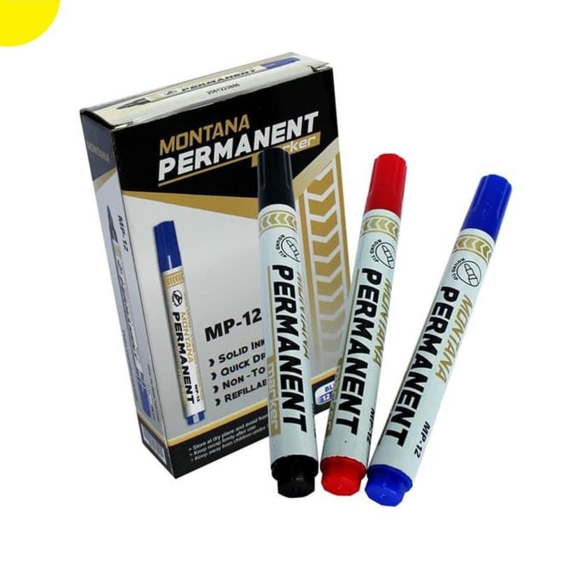 

【SHOPEE MALL】 SPIDOL PERMANENT MONTANA (MP-12) FS 1 Dus isi 12 Pcs Hitam Original/(Terbaik)/Discount Today/BISA COD/「Mall✔️」