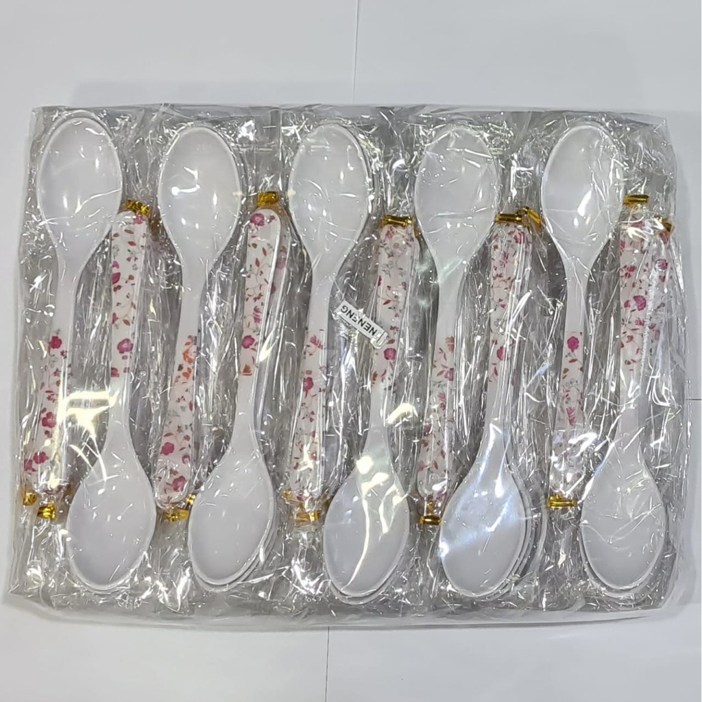 [DEASHOP] [1 PCS] SENDOK MAKAN BAHAN MELAMINE MOTIF BUNGA / SENDOK MURAH MELAMIN FOODGRADE