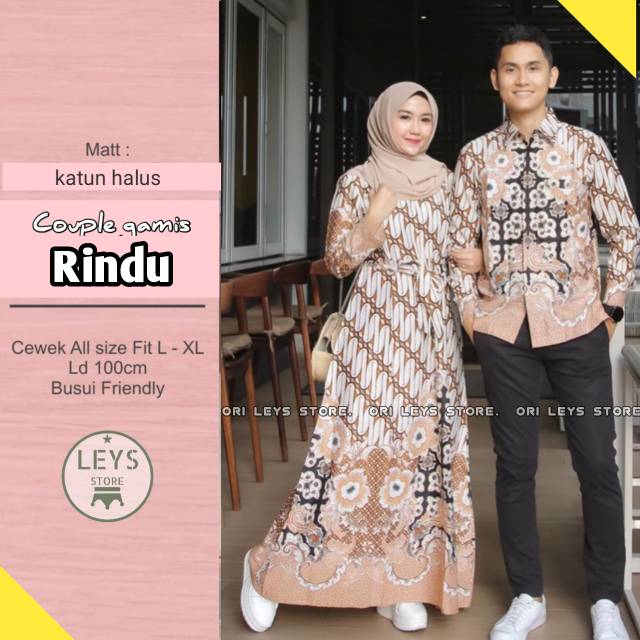 COUPLE GAMIS RINDU MURAH SARIMBIT BATIK PARANG SUPER CANTIK
