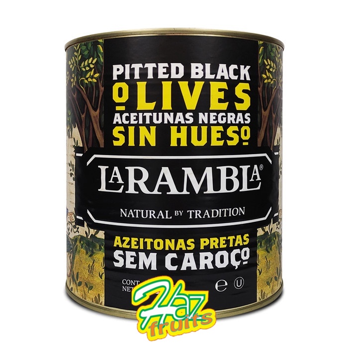 

La Rambla Pitted Black Olives / Buah Zaitun Hitam - 3 KG