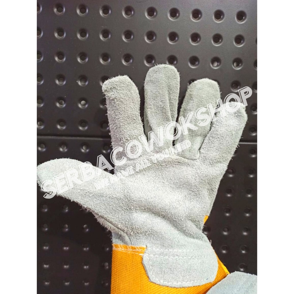 Hasston Sarung Tangan Welder/Las Leather Glove Kulit 10.5 Inch Kombinasi Prohex Termurah Berkualitas