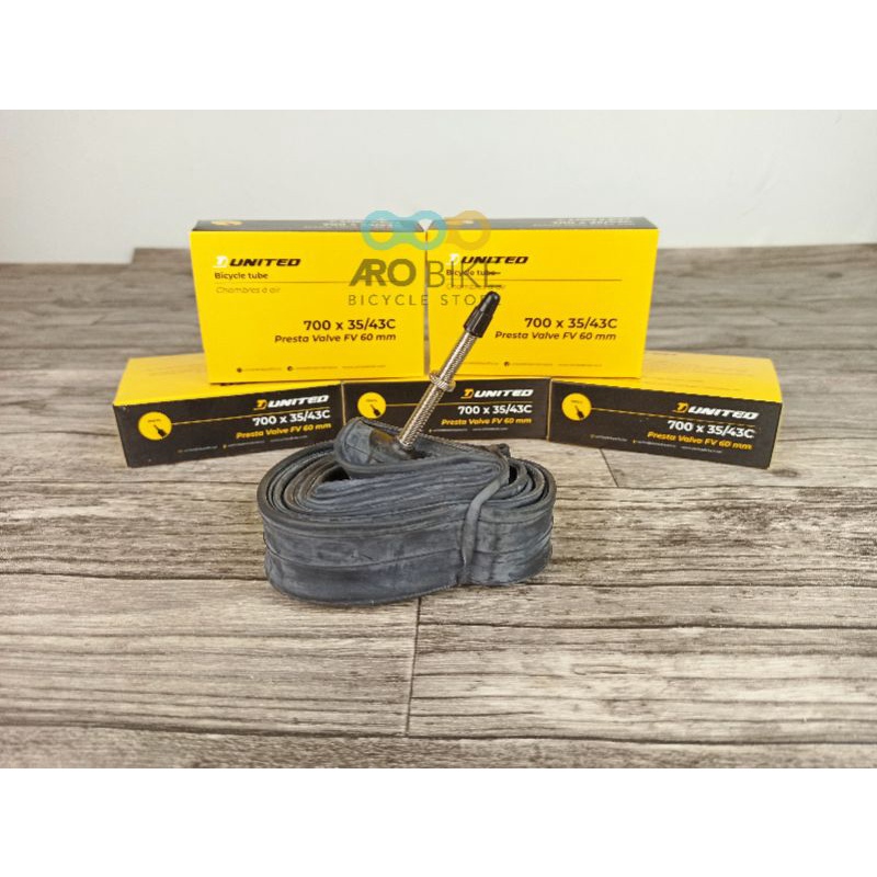 Ban dalam sepeda gravel balap 700 x 35/43C United Presta valve FV 60mm