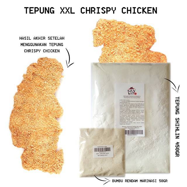 PAKET TEPUNG CRISPY CHICKEN 500GR - MODIFIED TAPIOCA XXL SHIHLIN TAIWAN - POK POK AYAM KRISPI KASAR