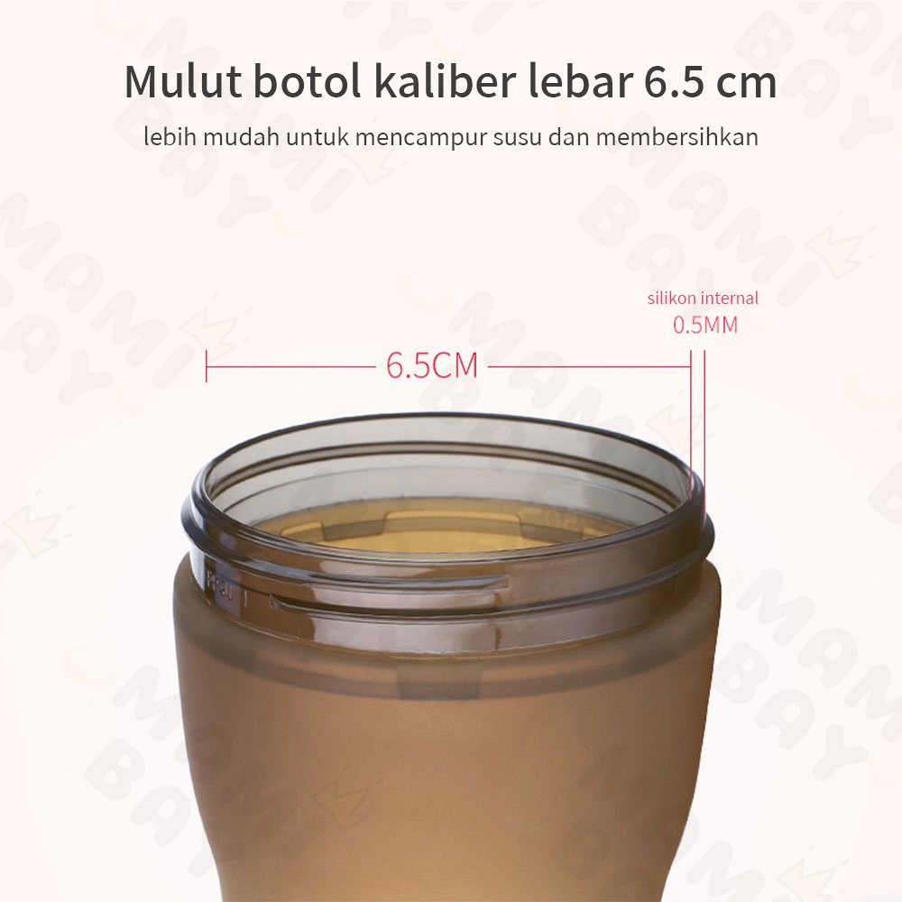 OKEYI PIKO BELLO botol susu bayi cokelat silikon lembut botol bayi dengan sedotan lembut