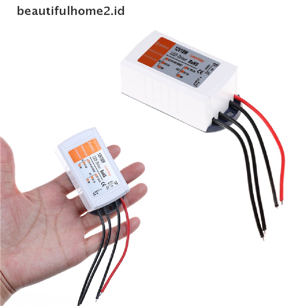 (Beautifulhome2.Id) Adapter Driver Power Supply Dc 12v 18w Untuk Lampu Strip Led