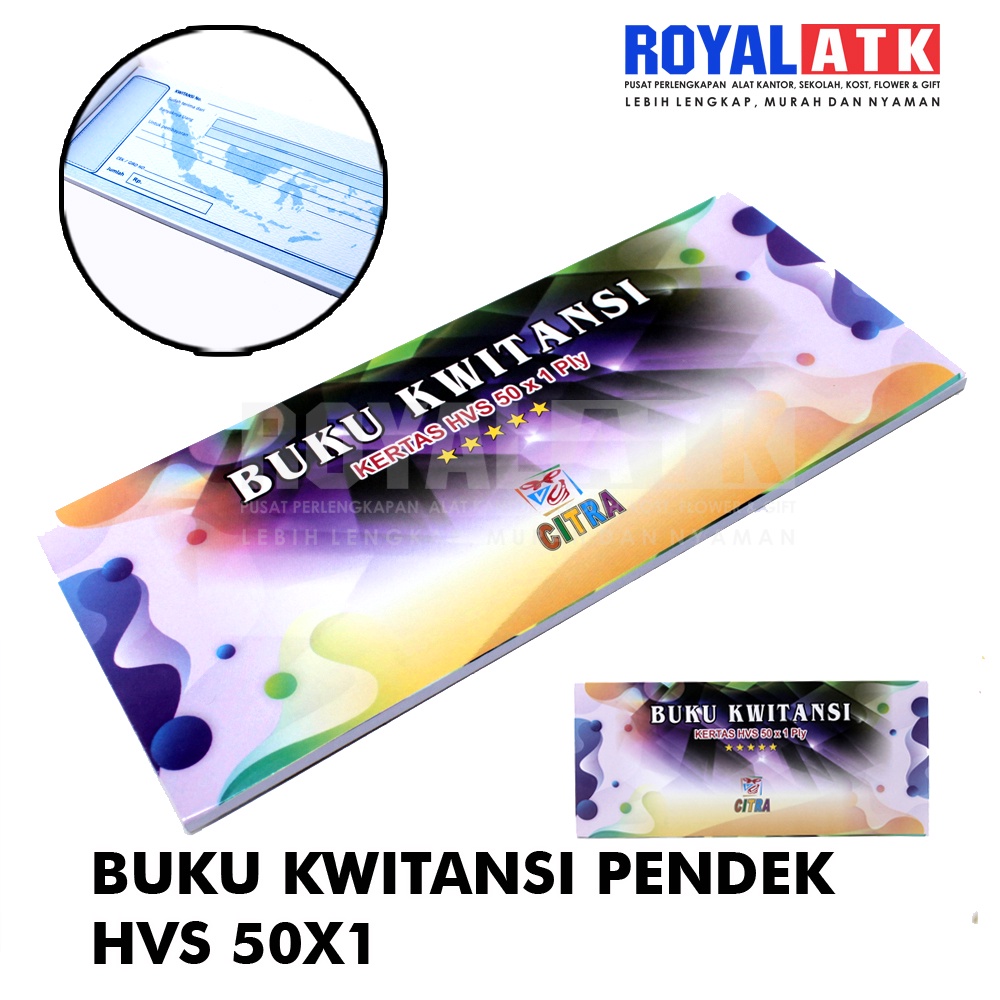 

Buku Kwitansi Pendek HVS 50X1 Buku Kuitansi 1Ply Rangkap 1 Kwitansi 50