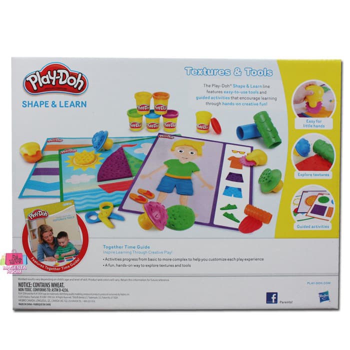 play doh shape and learn textures and tools