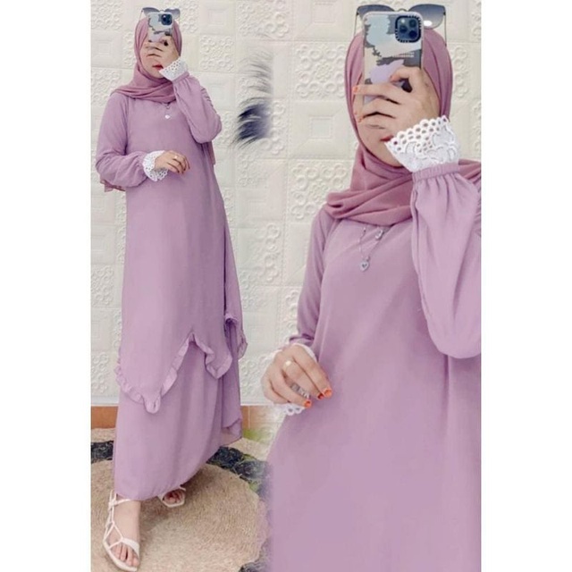 Gamis Ceruty Babydol Alexa Ori / Gamis Malaysia Terbaru 2021 / Gamis Melayu Malaysia / Gamis Jumbo