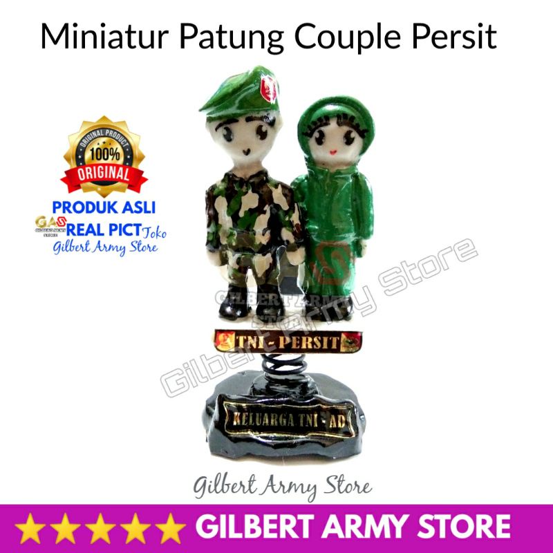 Minatur Patung Couple Tni Persit Pasangan Dashbor mobil accesories kado unik Murah Gilbert Army Store