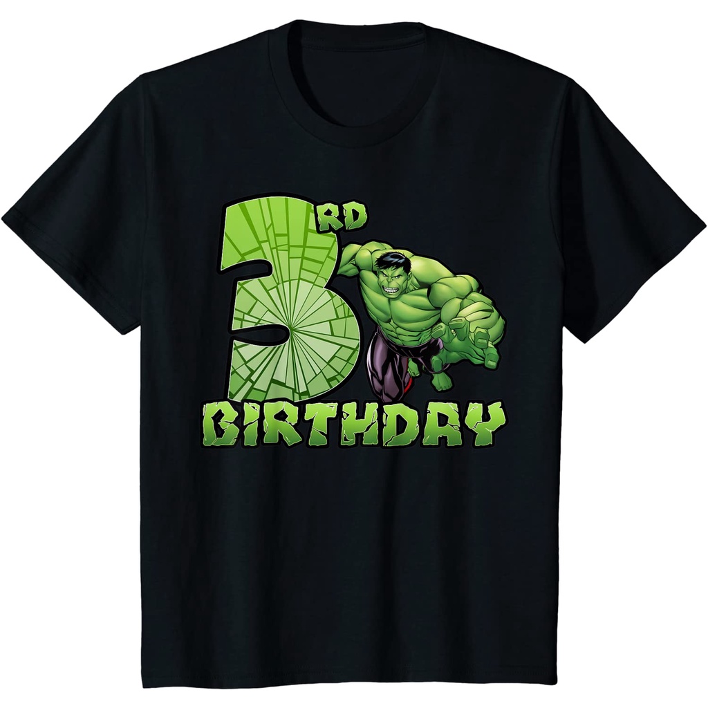 Baju anak Marvel Avengers Hulk Smash 3rd Birthday T-Shirt Kaos Anak Pakaian anak Fashion Bayi Fashio