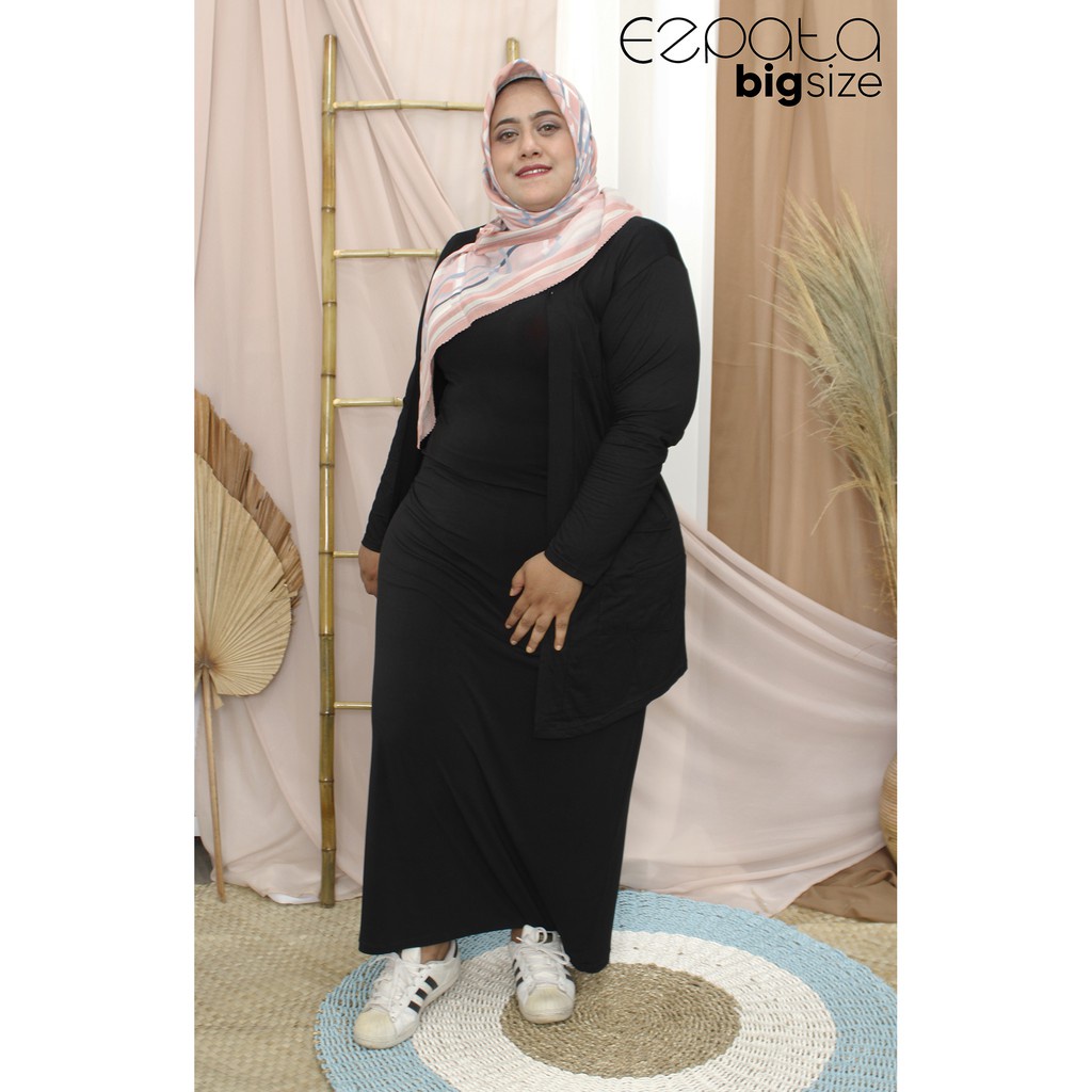 Outer Cardigan Wanita Jumbo Big size Lengan Panjang Polos