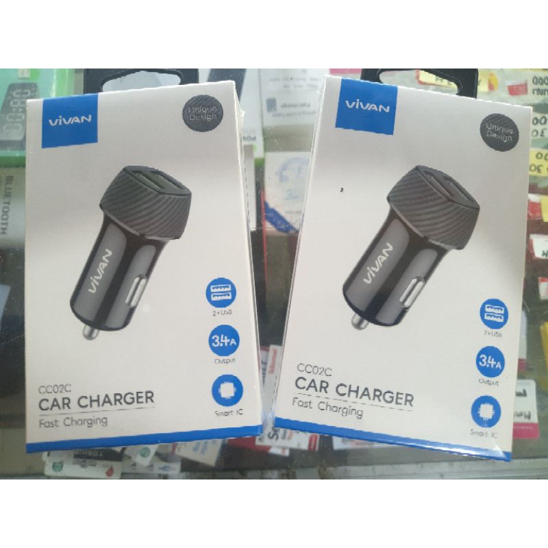 Charger Mobil 2usb Vivan