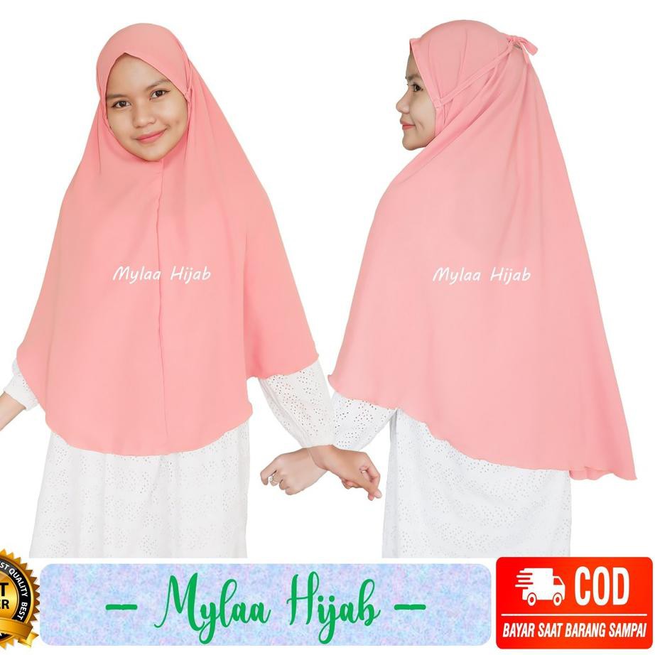 Barang Laris ❆ Mylaa hijab bergo maryam instan bahan wolfis premium grade A size L hijab kerudung hi