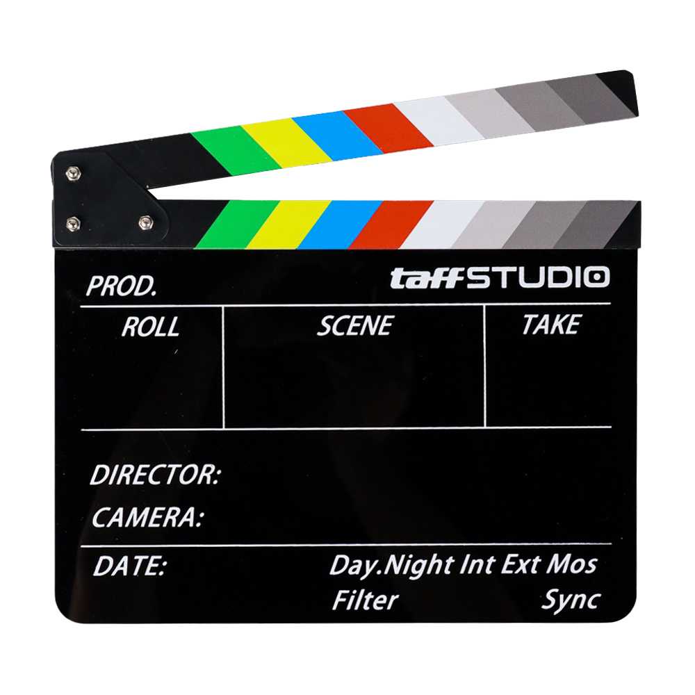 TaffSTUDIO Profesional Clapper Board Colorful Acrylic - TS-3EL