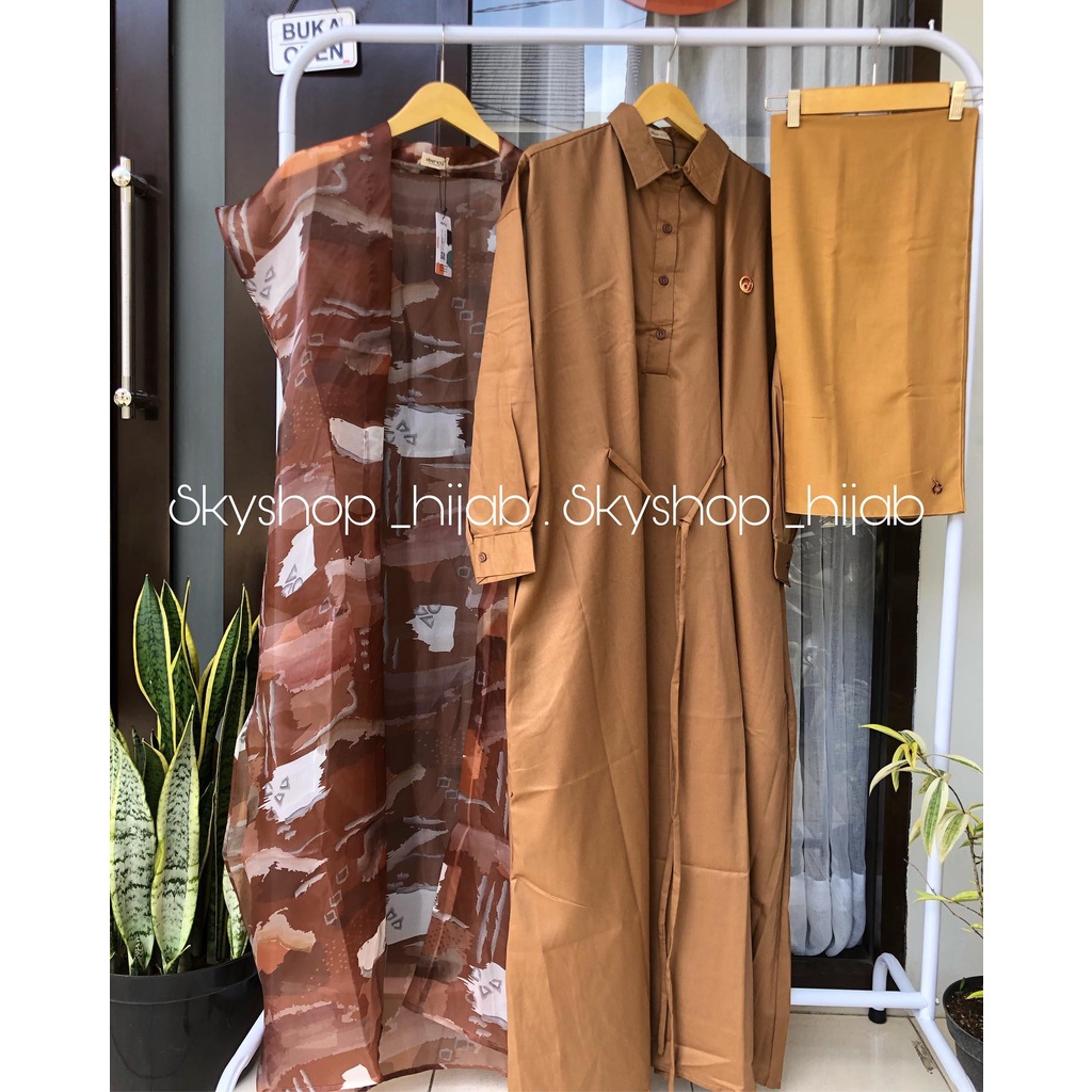 DRESS WANITA TERBARU DEENAY RAYA SAIRA KAFTAN VEST SET/BAJU MUSLIMAH/GAMIS PANJANG KEKINIAN BAHAN TO