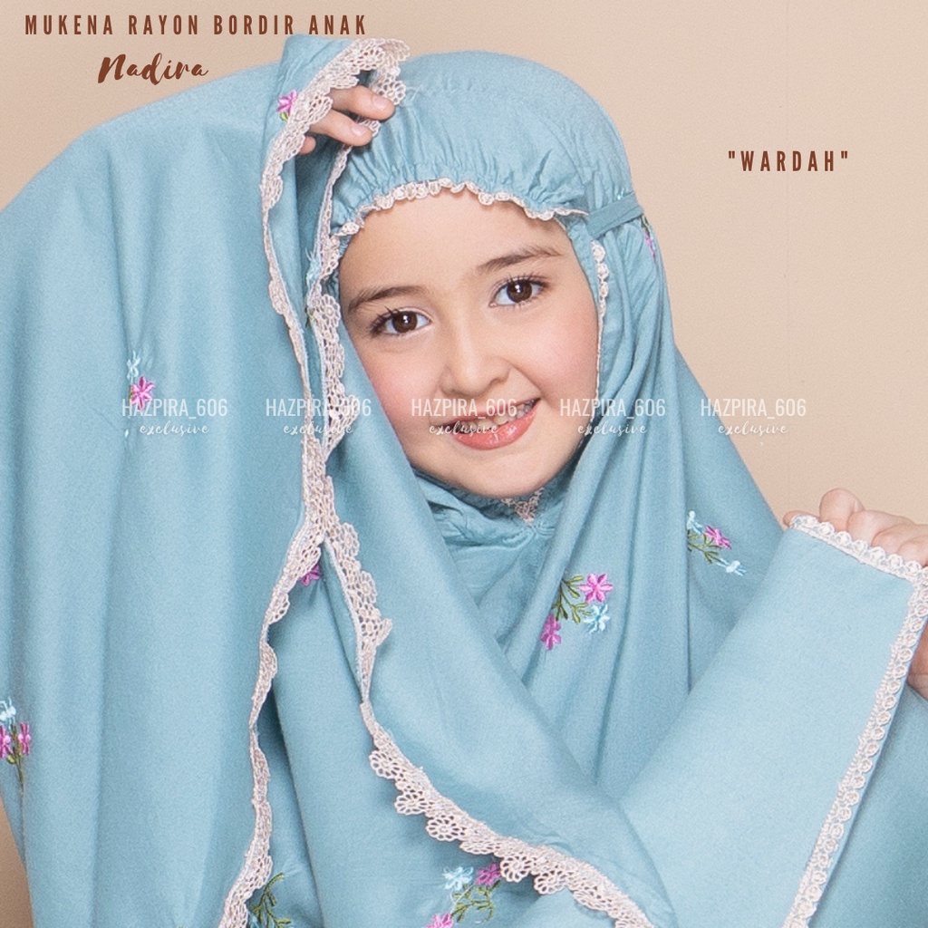 MUKENA ANAK KATUN RAYON BORDIR NADIRA UMUR 5-15 TAHUN