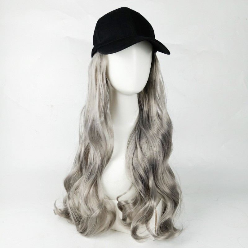 HTW wig topi baseball wig hat rambut palsu hair extension wavy